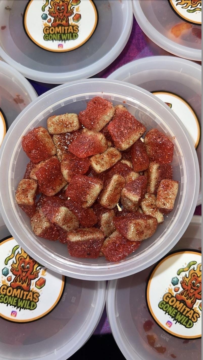 Spicy Chamoy Watermelon Bites Gummies Candy Mexican Dulce Enchilados Sweet Sour Spicy
