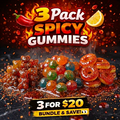 3 Pack Spicy Gummies Chamoy Candy Mexican Candy Mix Variety Bundle