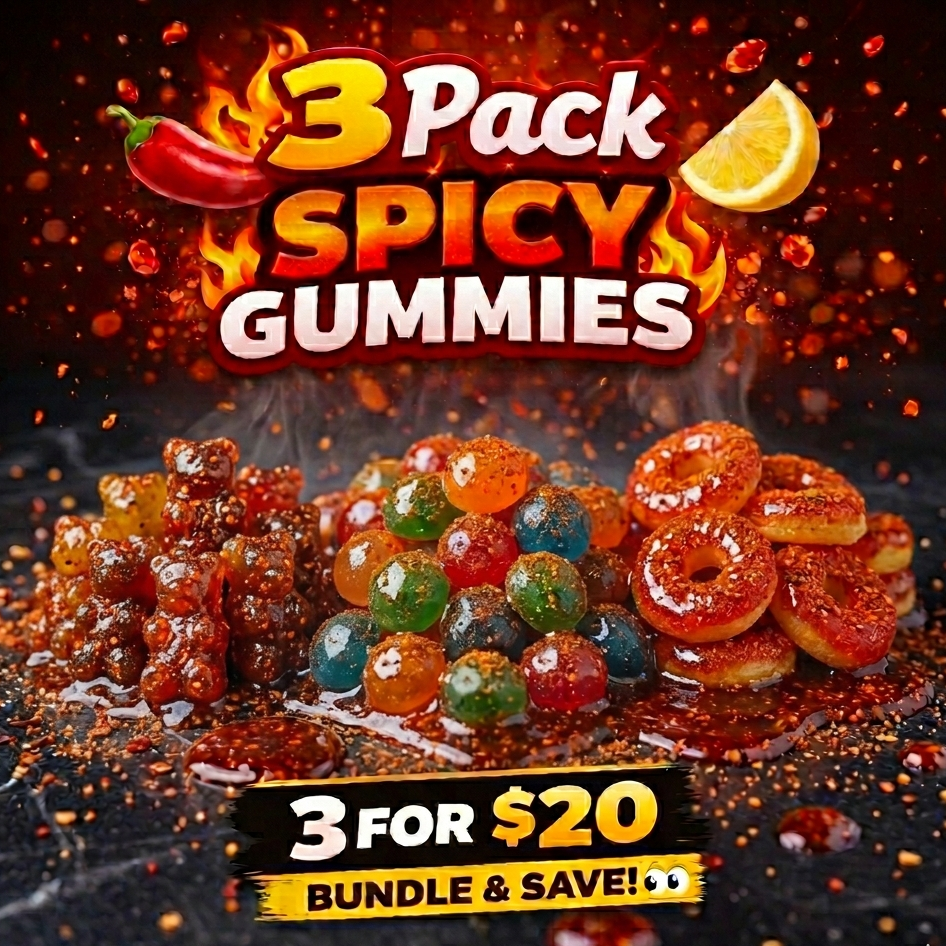 3 Pack Spicy Gummies Chamoy Candy Mexican Candy Mix Variety Bundle