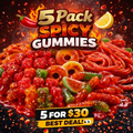 5 Pack Spicy Gummies Chamoy Candy Mexican Candy Mix Variety Bundle
