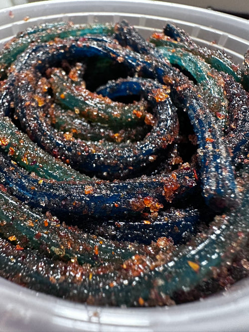 Blue Raspberry Straws Spicy Chamoy Candy Mexican Candy Sweet Sour Dulce Enchilados Strings