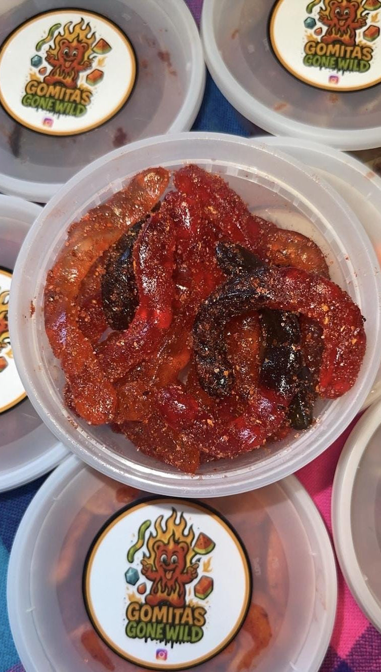 Spicy Gummy Worms Gummies Chamoy Candy Mexican Dulce Enchilados Sweet Sour Spicy